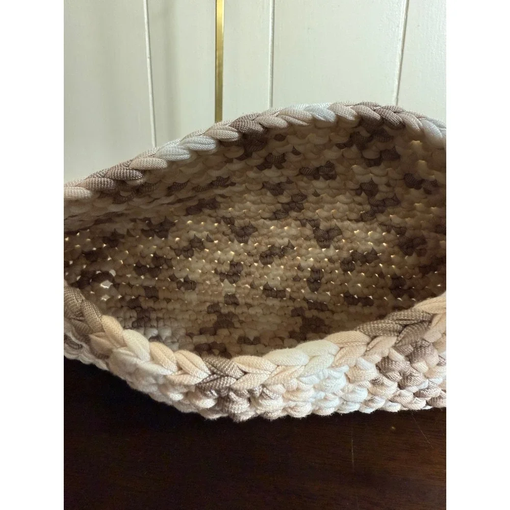 Crochet Handbag Shoulder Bag Women's Knit Purse Beige Brown White Woven Hobo